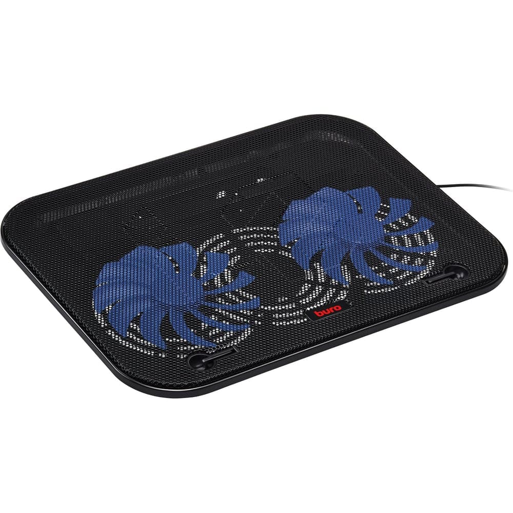 Подставка для ноутбука BURO BU-LCP140-B214H 14" 338x255x22 мм, 1xUSB, 2x140 мм FAN, 480 г, металлическая сетка 363701