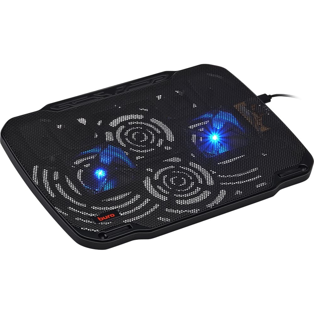 Подставка для ноутбука BURO BU-LCP156-B208 15.6" 355x260x21 мм, 2xUSB, 2x80 мм FAN, 560 г, металлическая сетка 363705