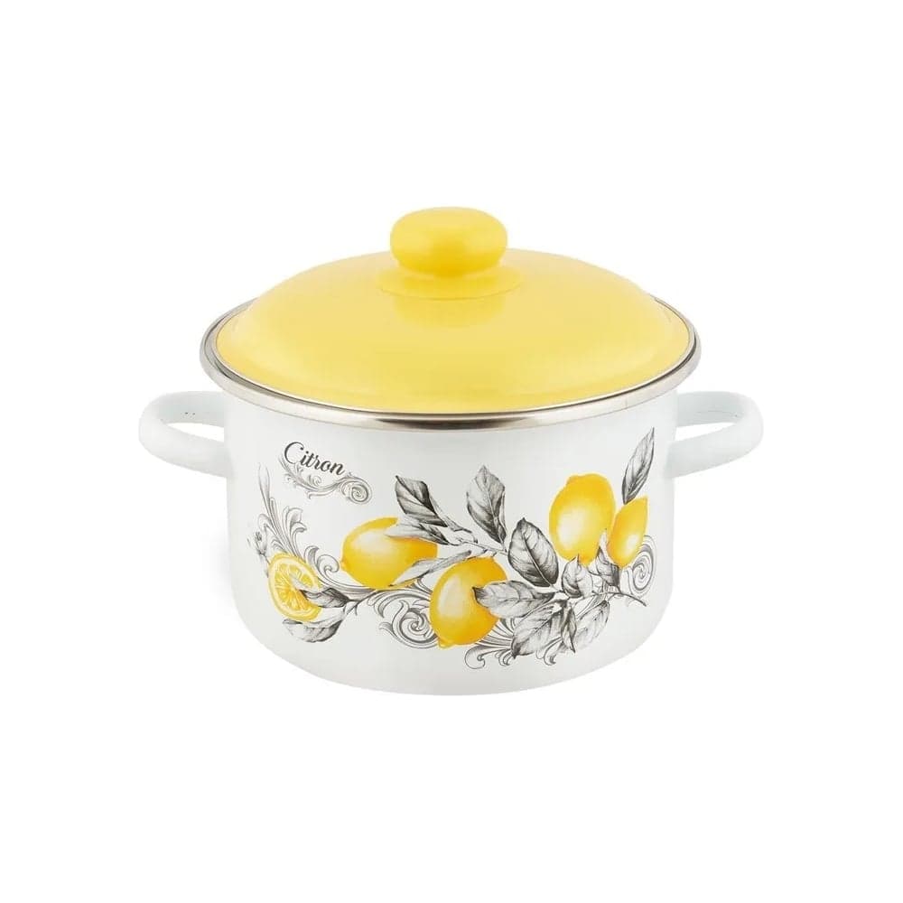 Эмалированная кастрюля appetite цилиндрическая, citron, 4 л 550003006