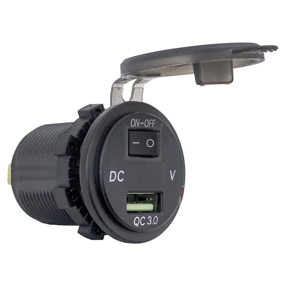 Розетка-USB РИФ QC 3.0 с вольтметром, 34x37x54 RIF22-4-1014200