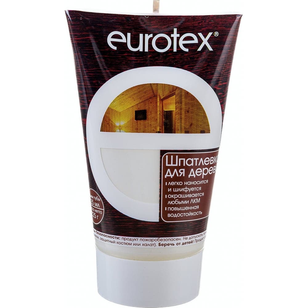 ШПАТЛЕВКА ПО ДЕРЕВУ Eurotex БЕЛАЯ 0,225 КГ 17743