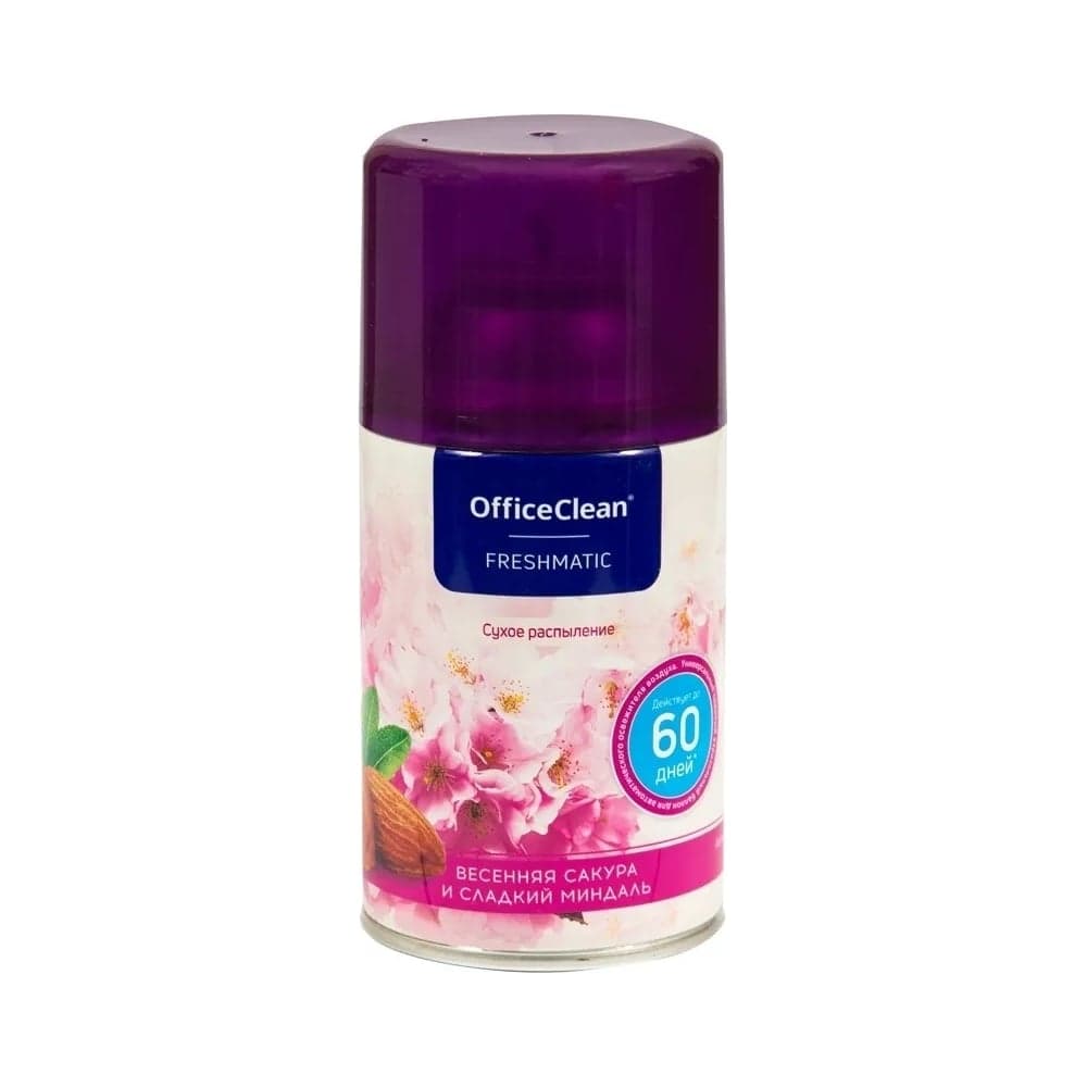 Сменный баллон для освежителя воздуха OfficeClean весенняя сакура и сладкий миндаль 262641/264641
