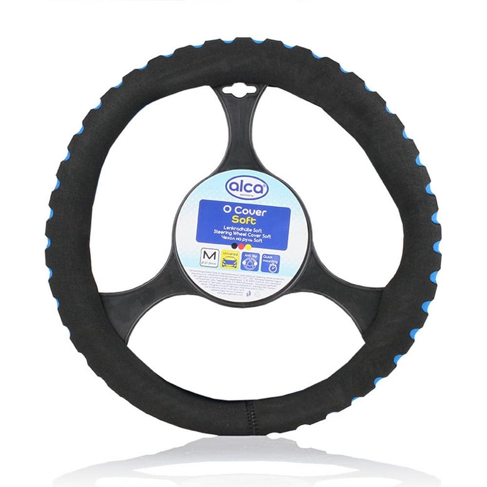 Чехол на руль Alca SOFT черный с синими вставками d 37-39 см 596400