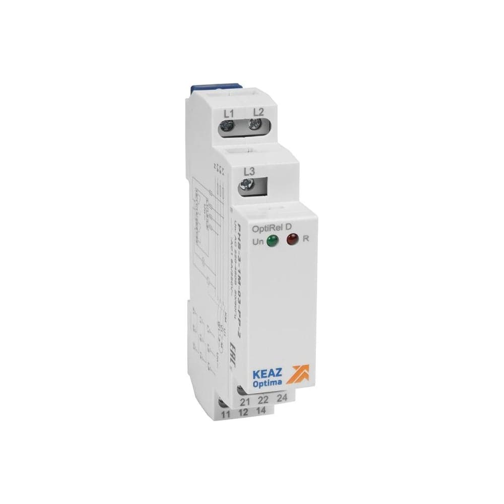Реле контроля фаз КЭАЗ OptiRel D PHS-3-1M-03-PP-2 чередования обрыва фаз 3Ф 2СО 331997