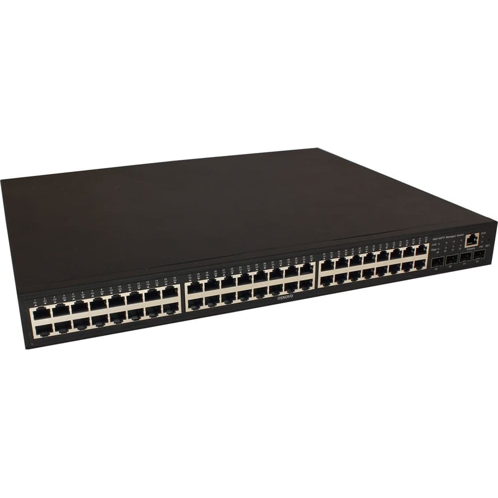Управляемый L2 PoE коммутатор OSNOVO SW-84804/L(800W) Gigabit Ethernet на 48 RJ45 PoE + 4 x GE SFP порта sct1310