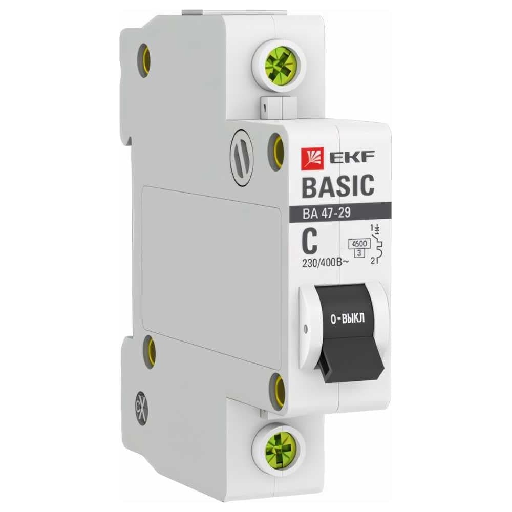 Автоматический выключатель EKF Basic ВА 47-29, 1P, 50А, C, 4,5кА mcb4729-1-50C