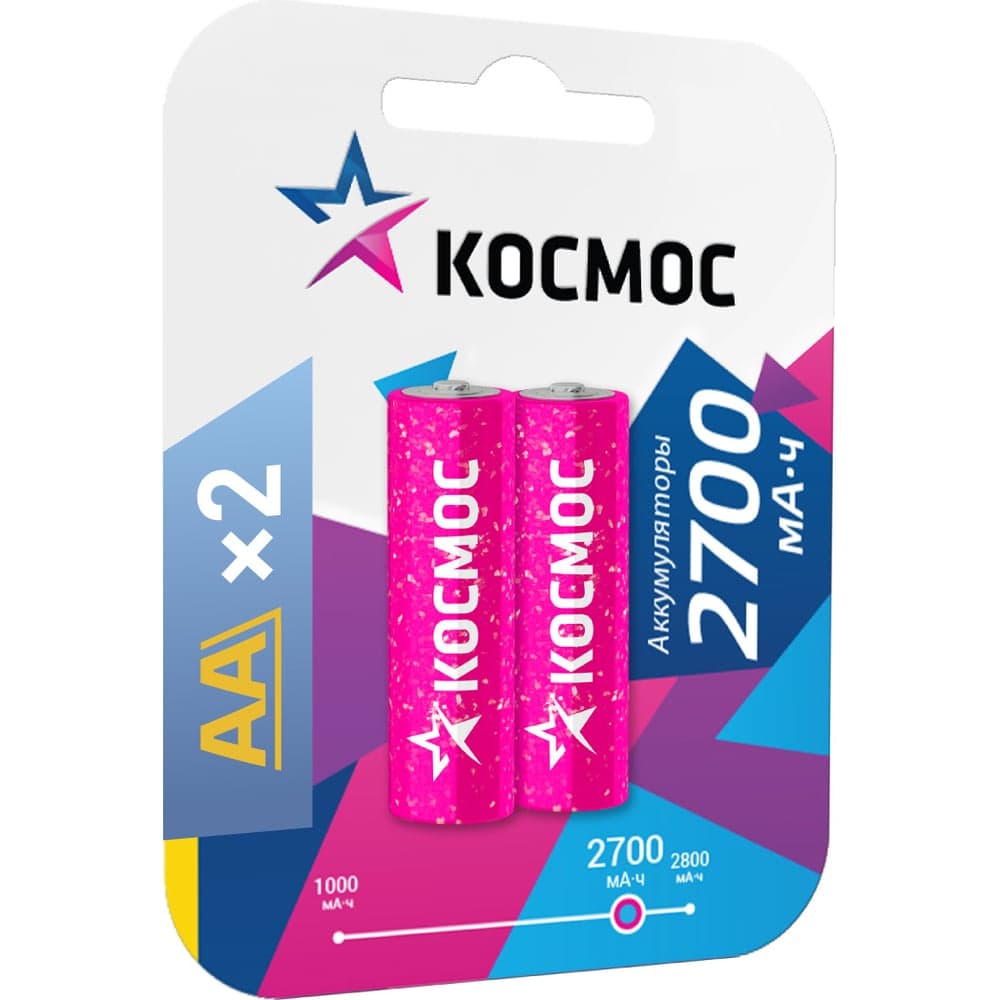 Аккумулятор Космос R6 NI-MH 2700 mAh 2BL KOCR6NIMH2700MAH2BL
