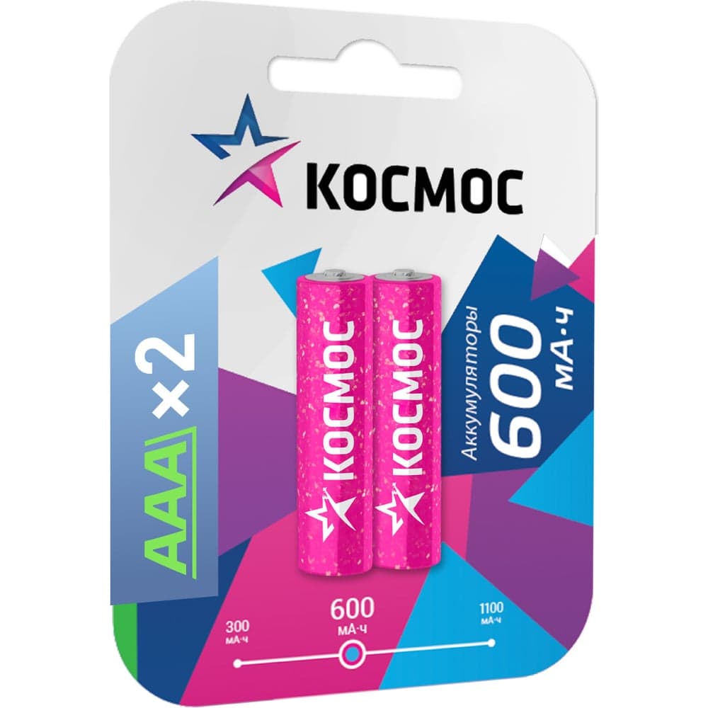 Аккумулятор КОСМОС R03 NI-MH 600 mAh 2BL KOCR03NIMH(600MAH)