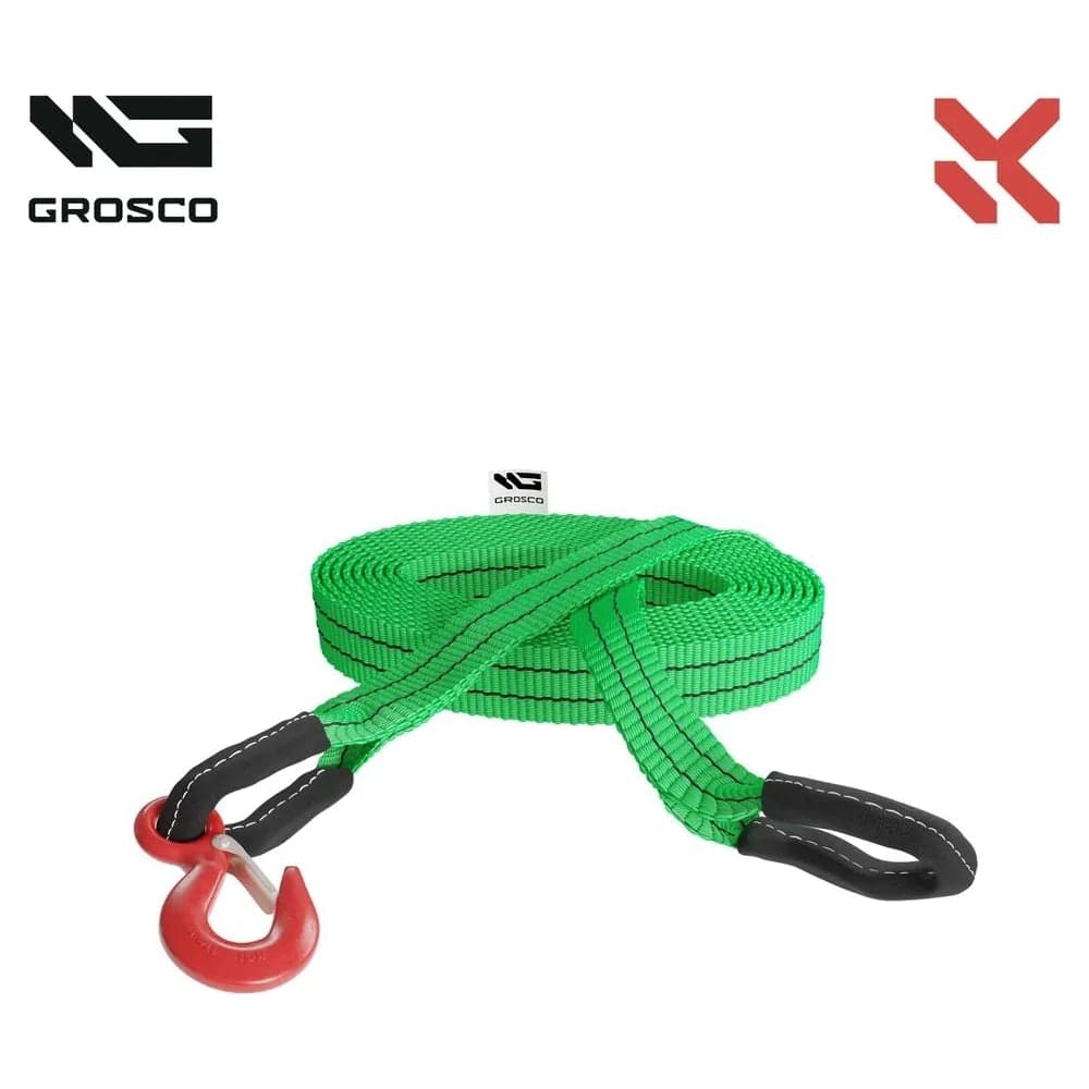 Динамическая стропа Grosco 7т, 15м, скоба/скоба, рывковый трос для буксировки авто до 3.5 тонн BTD0715SS