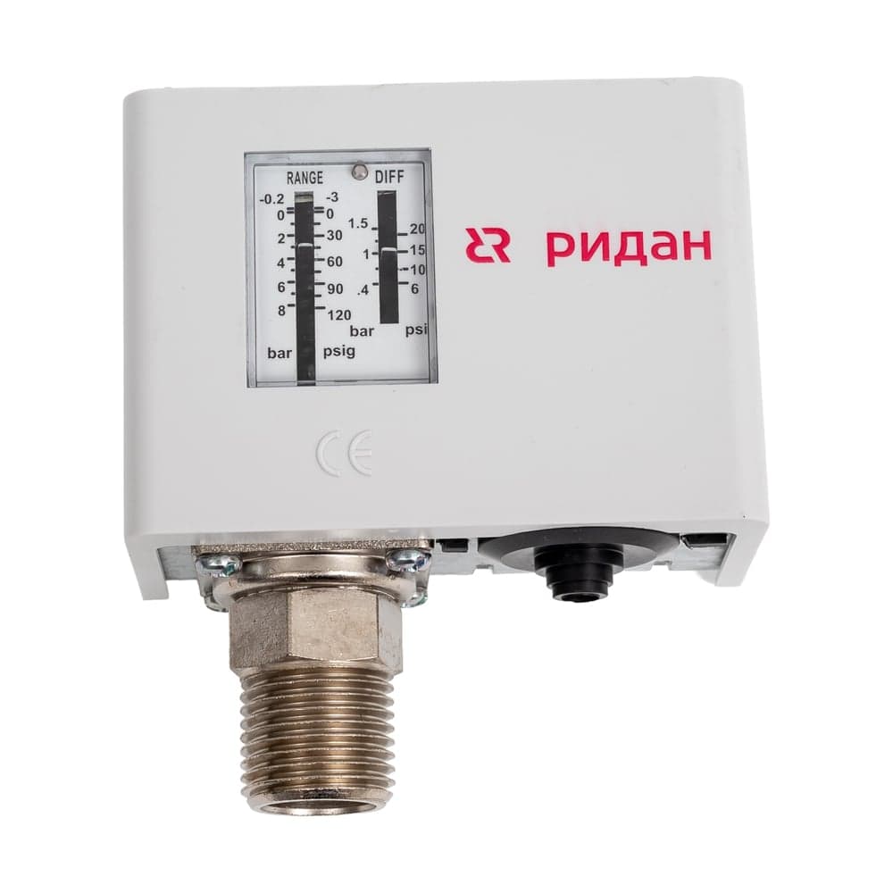 Реле давления kpi35r, диапазон -0,2..8 бар, дифф. 0,4..1,5 бар, присоединение g ½ Ридан 060-132566R