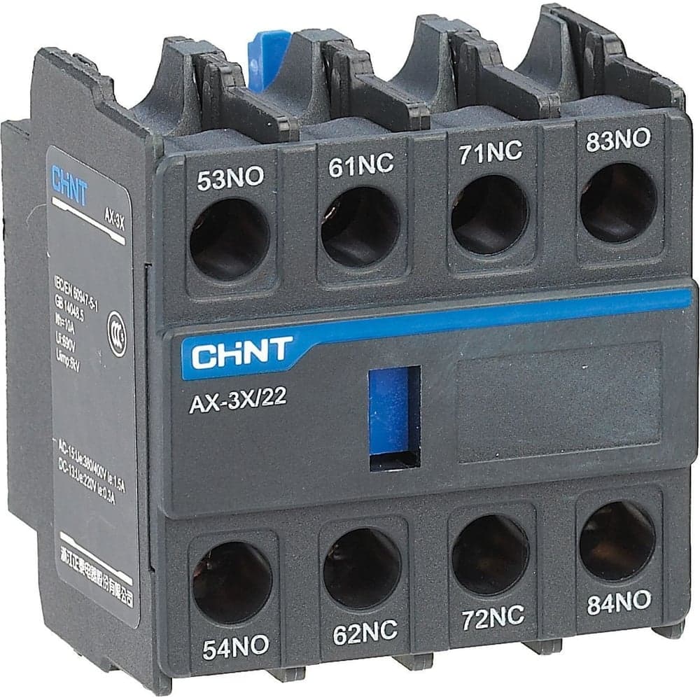 Приставка дополнительные контакты CHINT AX-3X/04 к контактору NXC-06~630 (R) 938255