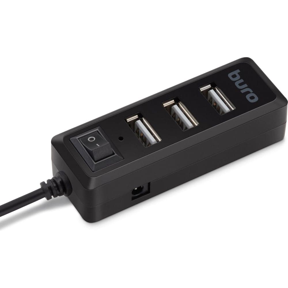 Разветвитель BURO USB 2.0 BU-HUB4-0.5L-U2.0 4 порта, черный 436328