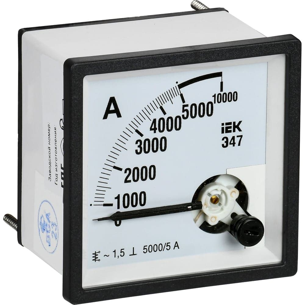 Амперметр IEK э47 5000/5а, класс точности 1.5, 72x72мм IPA10-6-5000-E