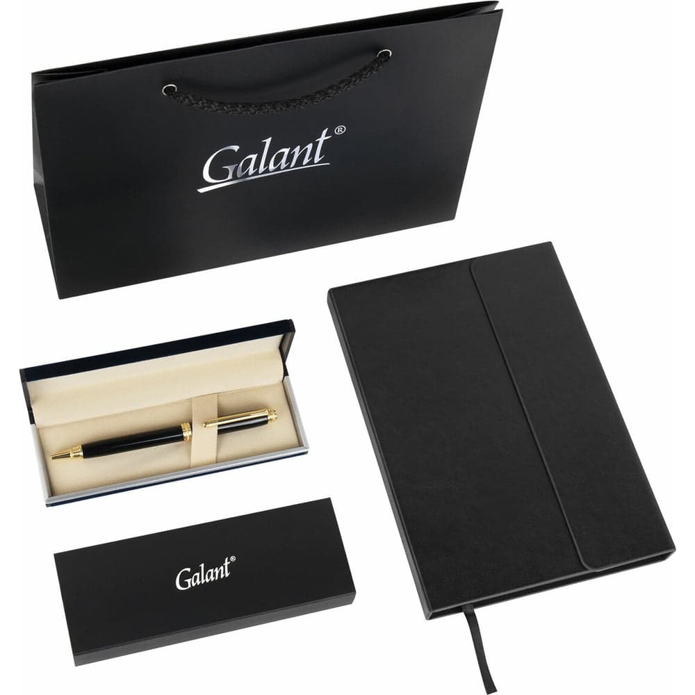 Шариковая ручка и недатированный ежедневник GALANT Black, корпус черный, А5, черный 880904