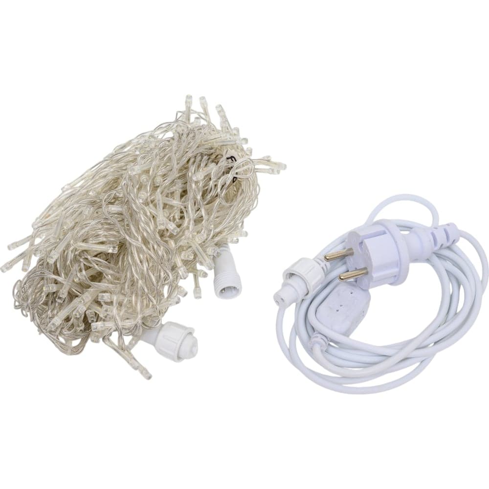 Гирлянда FERON 230V 200 LED 5000K, эффект стробов, длина 4,5м, IP44, шнур 3м, CL22 32347