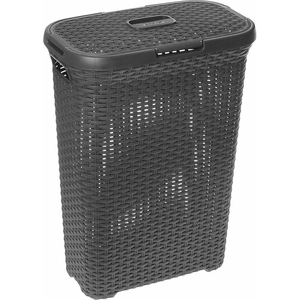 Корзина для белья CURVER rattan style 40 л, темно-серая 00709-308