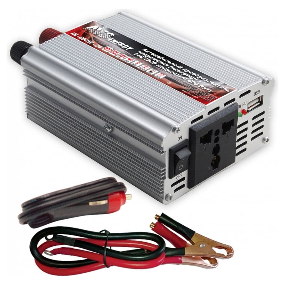 Автомобильный инвертор AVS 24/220V IN-600W-24 A07044S