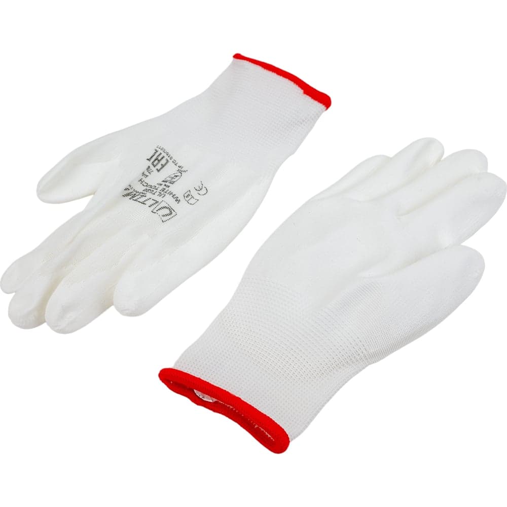 Нейлоновые перчатки с полиуретановым покрытием ULTIMA WHITE TOUCH белые ULT620/S