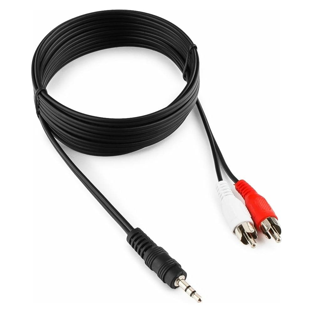 Кабель Cablexpert аудиоJack 3.5(M)/2xRCA, 2.5м, черный, пакет CCA-458-2.5M