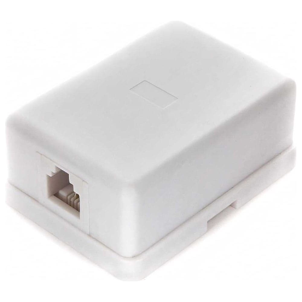 Внешняя телефонная розетка Cablexpert RJ-11, 6P4C, 1 порт, белая TA-101