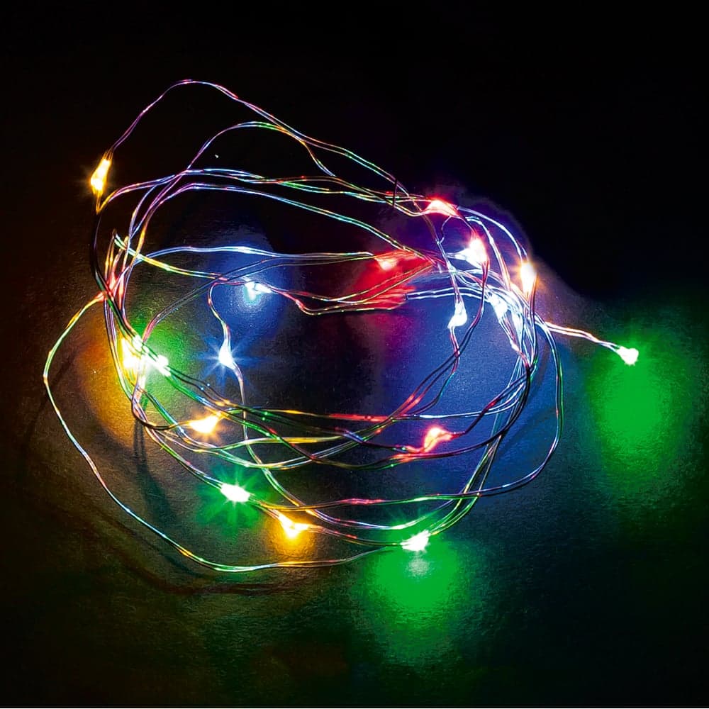 Гирлянда FERON 20 LED, мульти, батарейки 2АА, IP 20, шнур 0,5м, CL570 32363