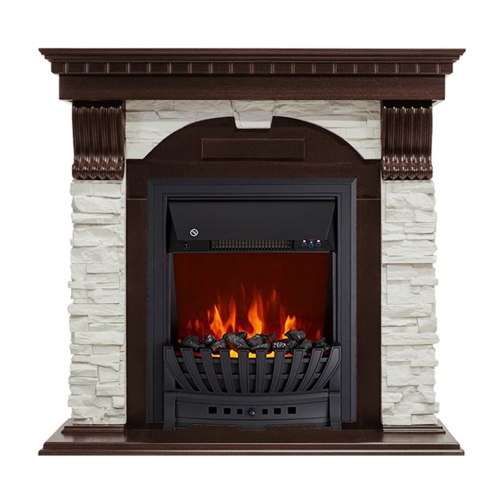 Каминокомплект Royal Flame Dublin арочный сланец белый (темный дуб) портал и очаг aspen black 64948575