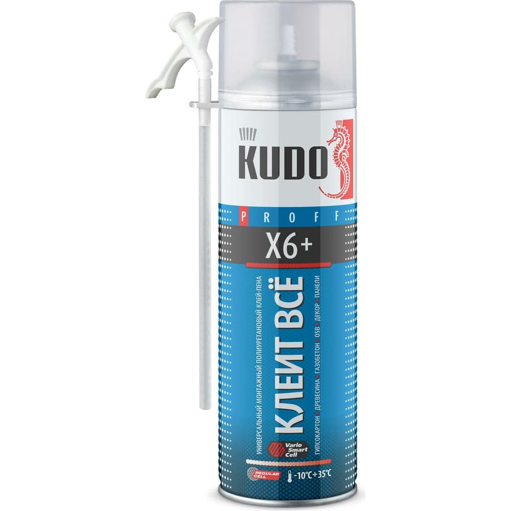 Клей-пена универсальный монтажный всесезонный КЛЕИТ ВСЕ X6+ 650 мл KUDO KUPH06B6UAU