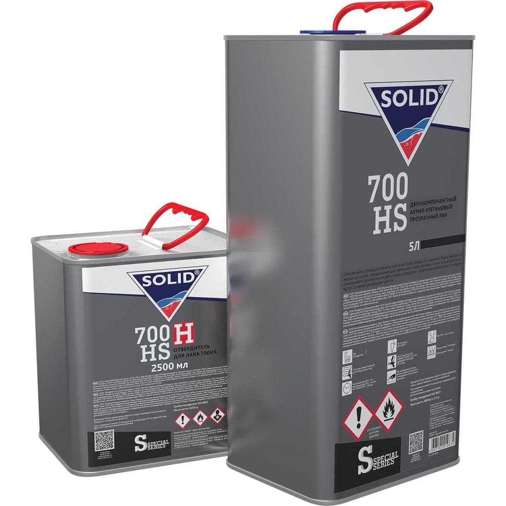 Двухкомпонентный прозрачный лак Solid 700 HS - (5000+2500мл) - 2K лак системы HS 2+1 (в комп. с отвердит.) 320.7500