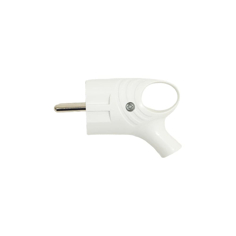 Электрическая вилка TOKOV ELECTRIC с заземлением, с кольцом (ушком), 16А, 250В, IP20, белый TKL-PLUZR-C01