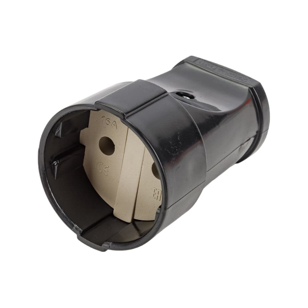 Кабельная розетка TDM ELECTRIC 2П без заземления, 10А, 250B, черная SQ1806-0130