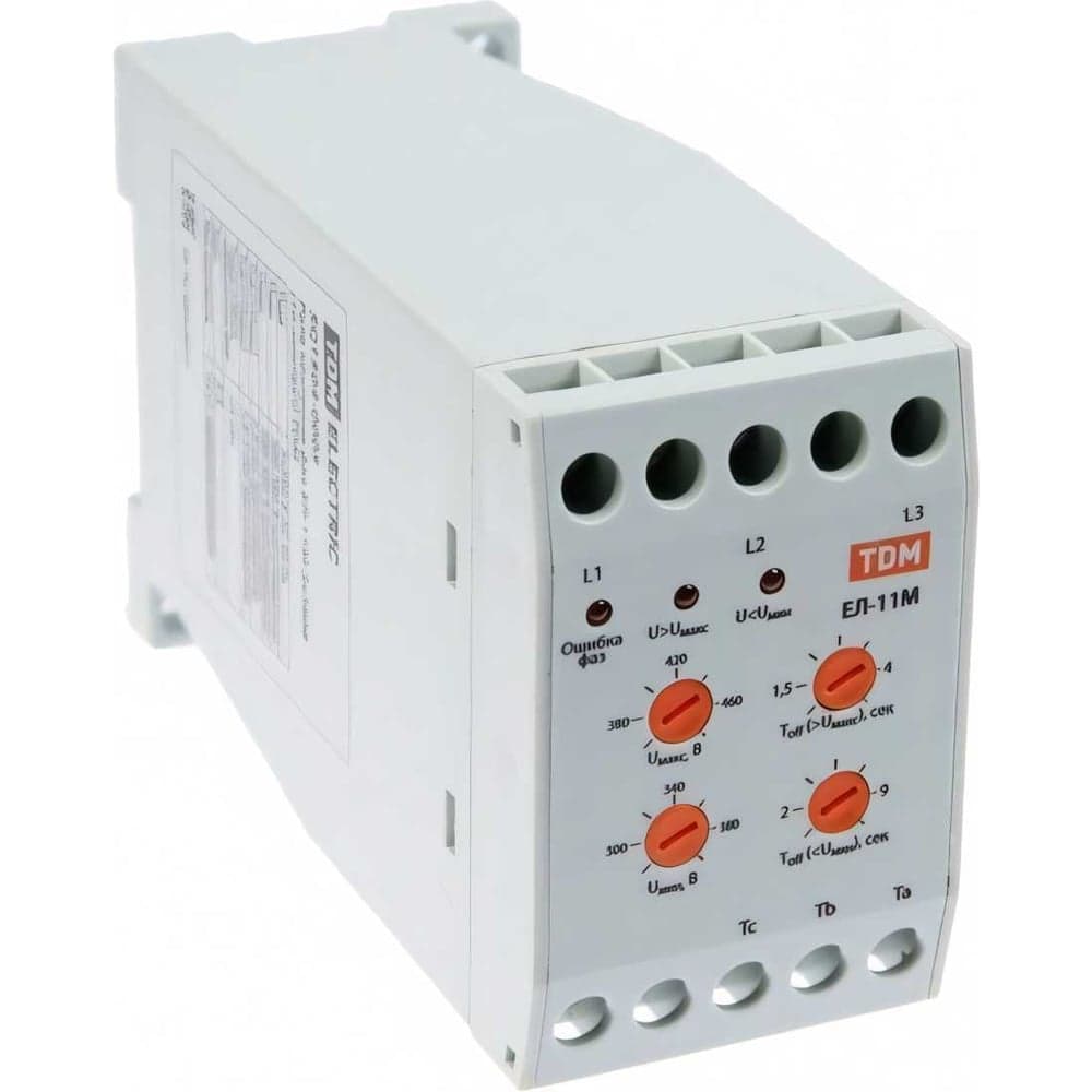 Реле контроля фаз TDM ELECTRIC ЕЛ-11М-3х380В 1п-контакт SQ1504-0005