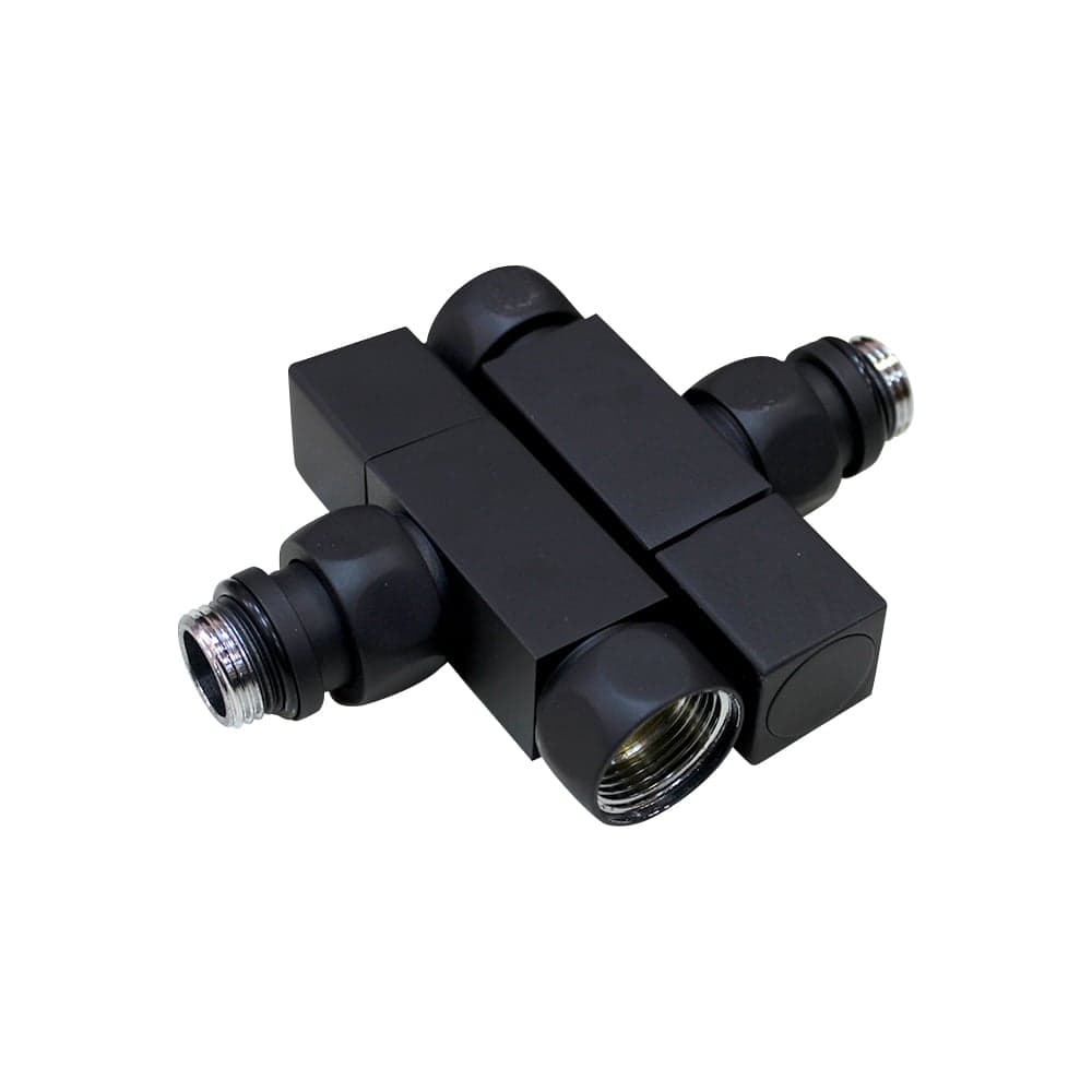 Кран для полотенцесушителя Melodia della vita угловой 3/4'' на 1/2'' в/н черный мат (пара) MKP21014Cbk 11467