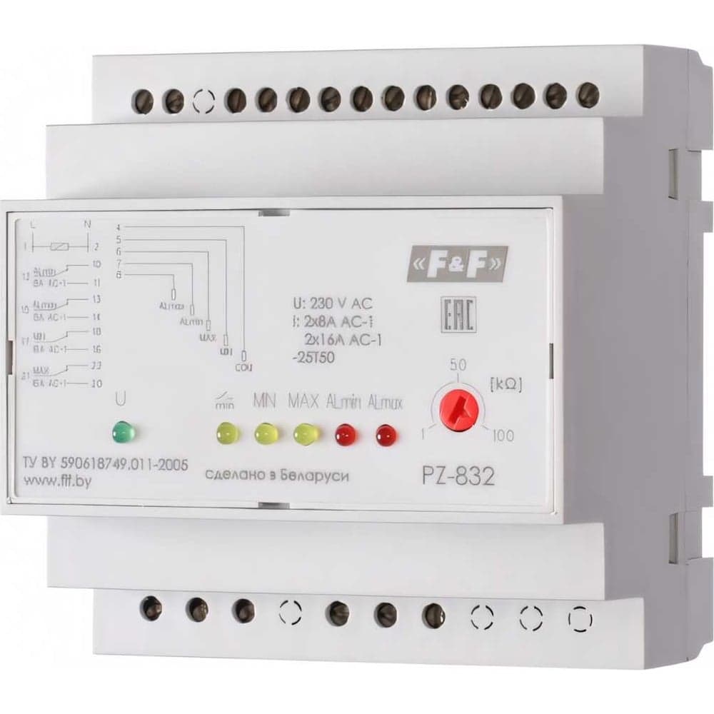 Четырехуровневое реле контроля уровня жидкости F&amp;F PZ-832, EA08.001.005 - 2