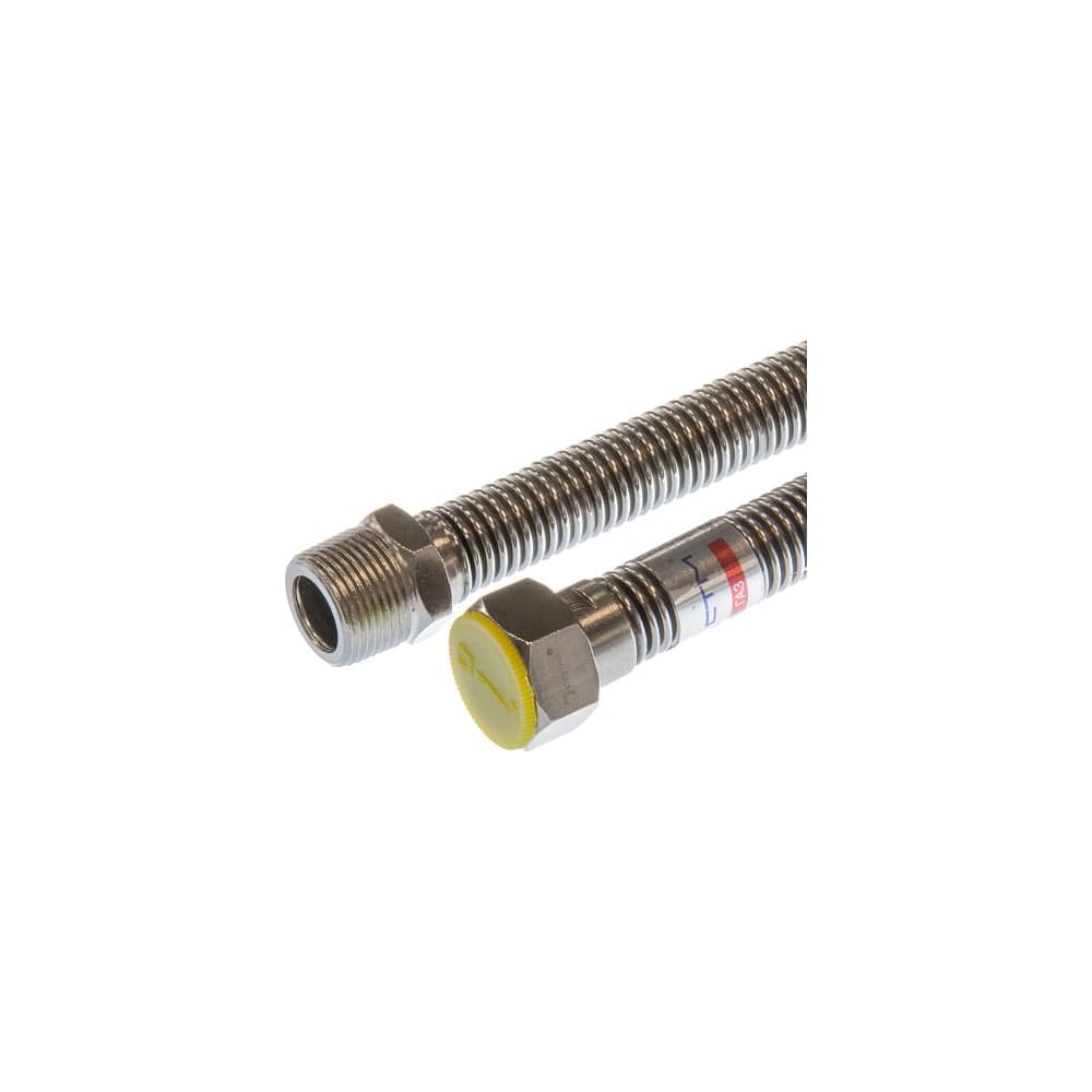 Подводка для газа СТМ ГАЗ сильфонная, 1/2", гайка-штуцер, 50 см CGHM1205