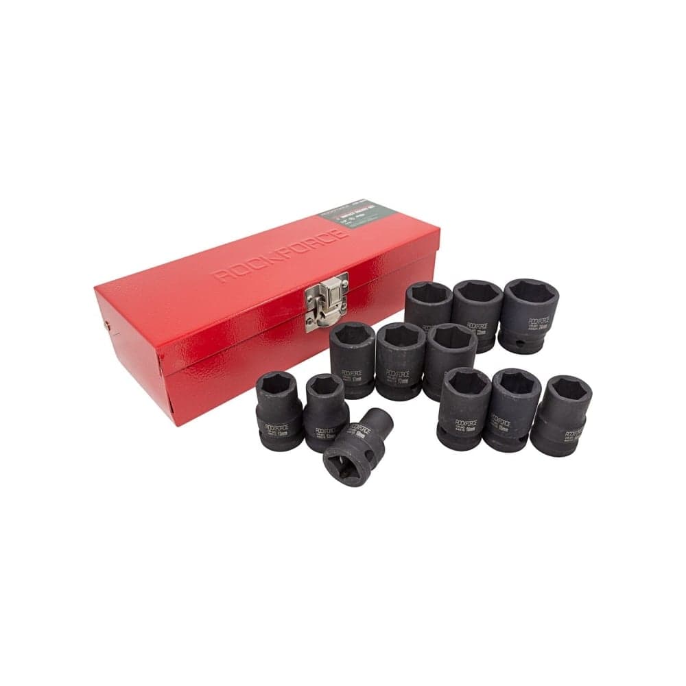 Набор головок ударных 6-гранных 1/2"DR, 12 предметов, кейс Rockforce RF-4129-5MPB(16276)