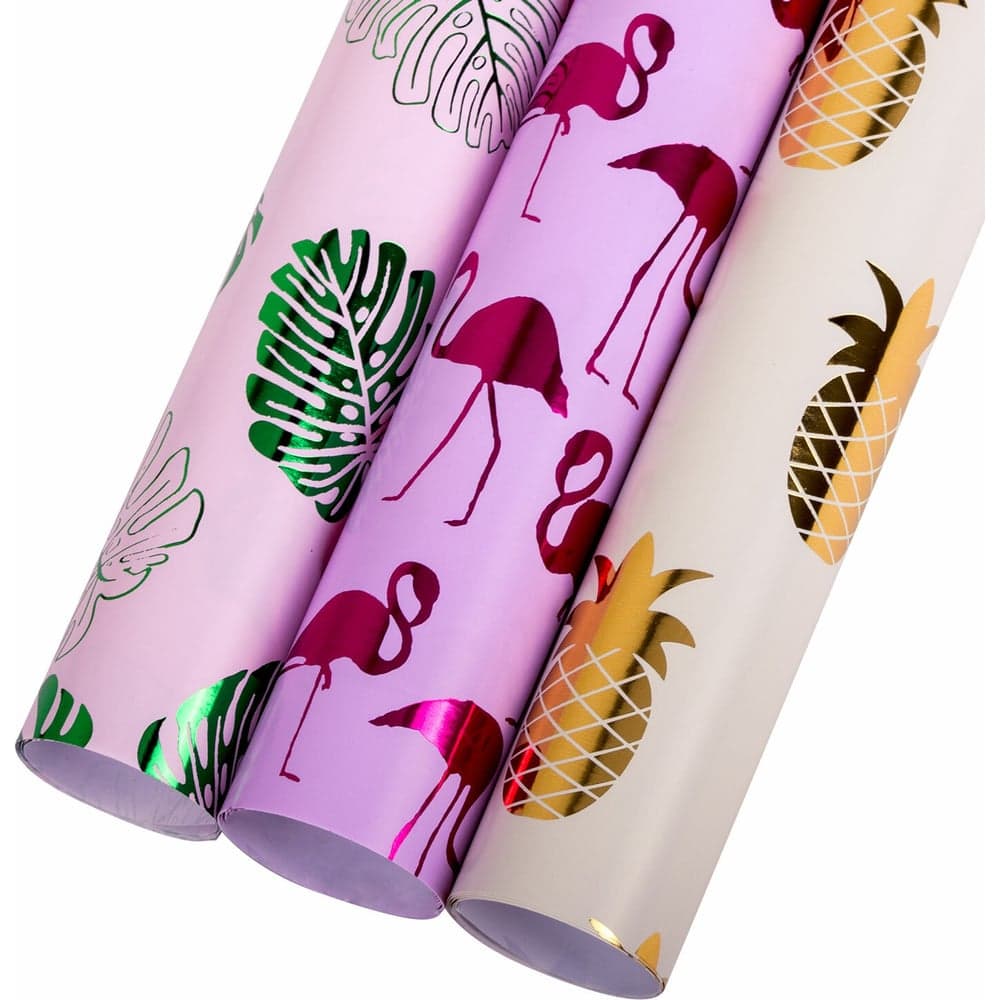 Упаковочная бумага Золотая сказка с эффектами, 3 шт., Colorful Tropics, 70x100 см 591945