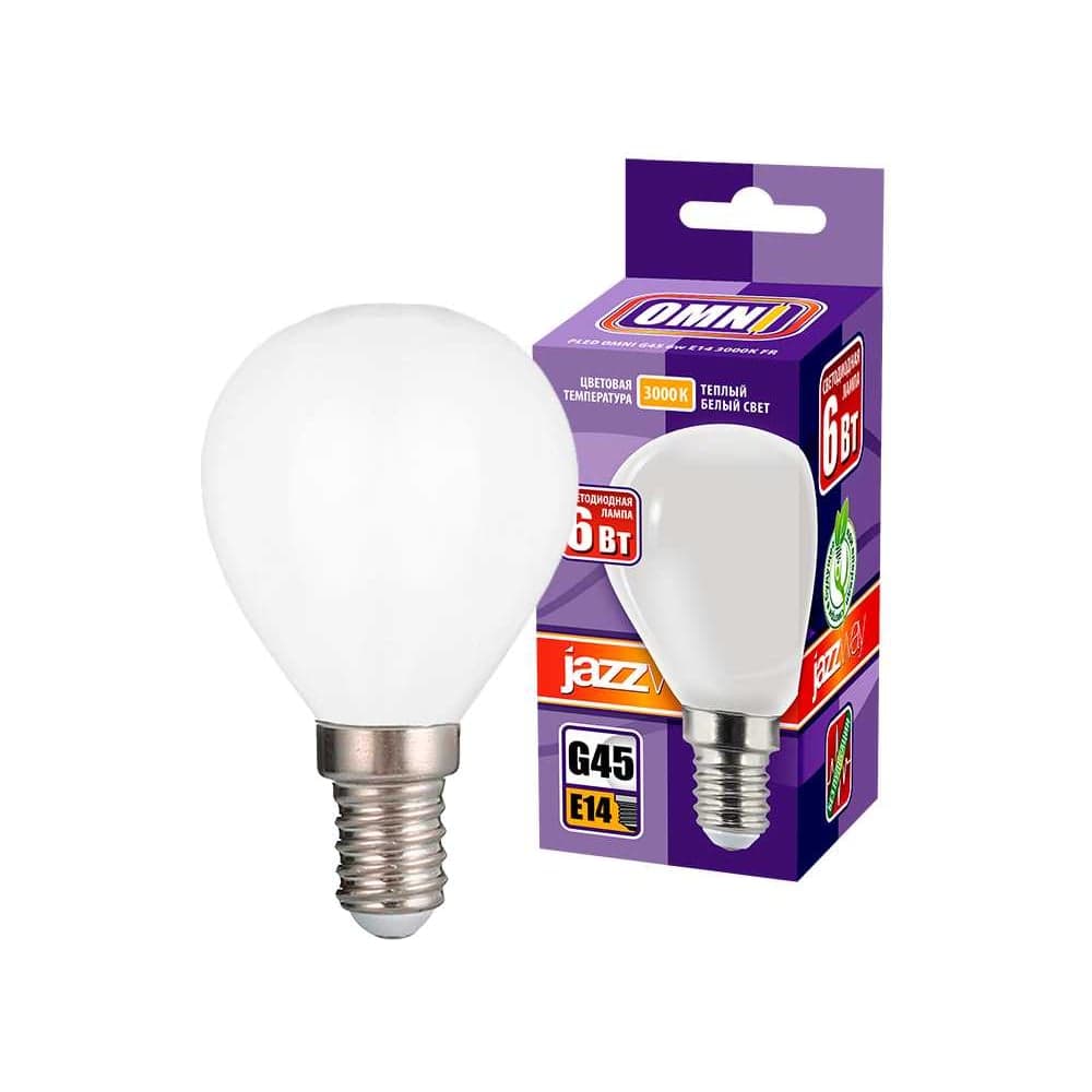 Лампа Jazzway PLED OMNI G45 6w E14 3000K FR 230, 50 5021099