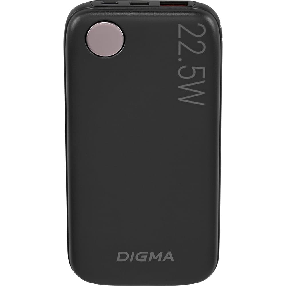 Мобильный аккумулятор DIGMA DGPF10B 10000mAh QC3.0/PD3.0 22.5W 3A USB-A/USB-C черный (DGPF10B22PBK) 1928827