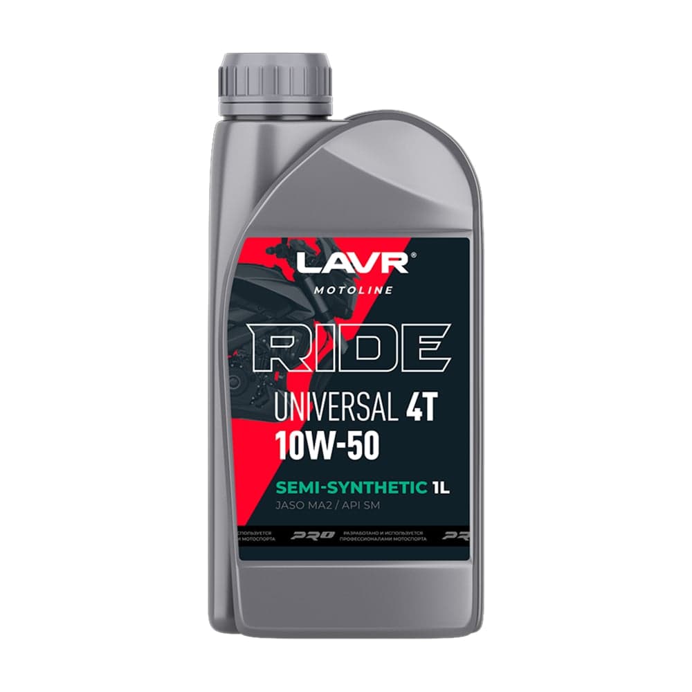 Моторное масло RIDE UNIVERSAL SM MOTO 4T, 10W50, 1 л LAVR Ln7753
