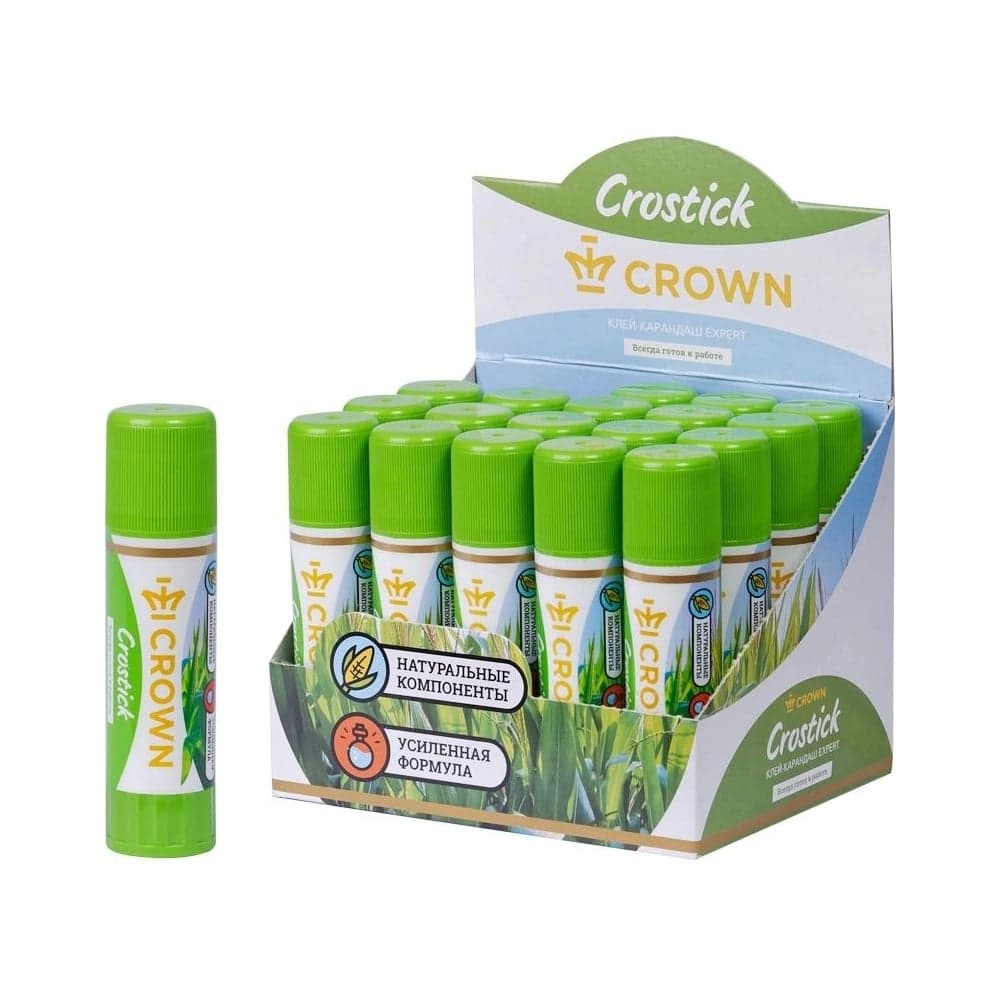 Клей-карандаш Crown, 20 шт , Expert, 15 г, ПВП CG-150