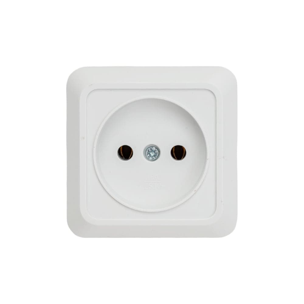 Одинарная розетка IN HOME BOLLETO белая накладная 7022 4680005959785