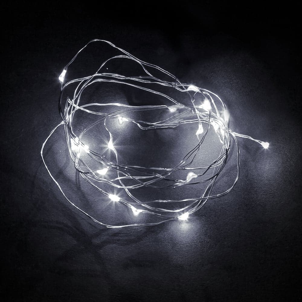 Гирлянда FERON 20 LED 5000К, батарейки 2 АА, IP20, шнур 0,5м ,CL570 32365