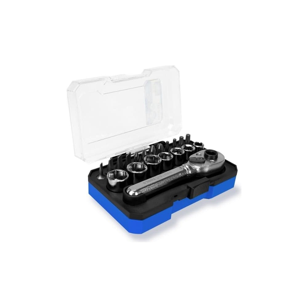 Набор бит vertextools 20 предметов, трещотка, головки 0033-20
