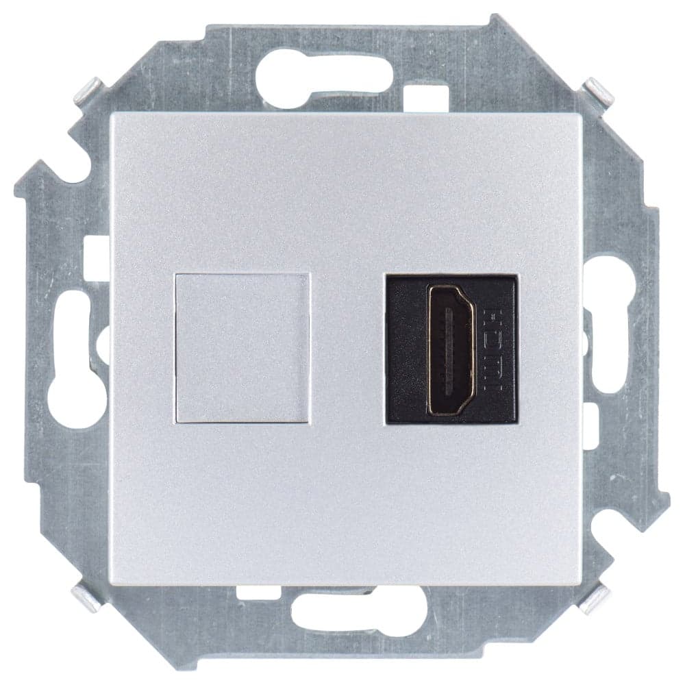 Розетка Simon HDMI, алюминий 1591407-033