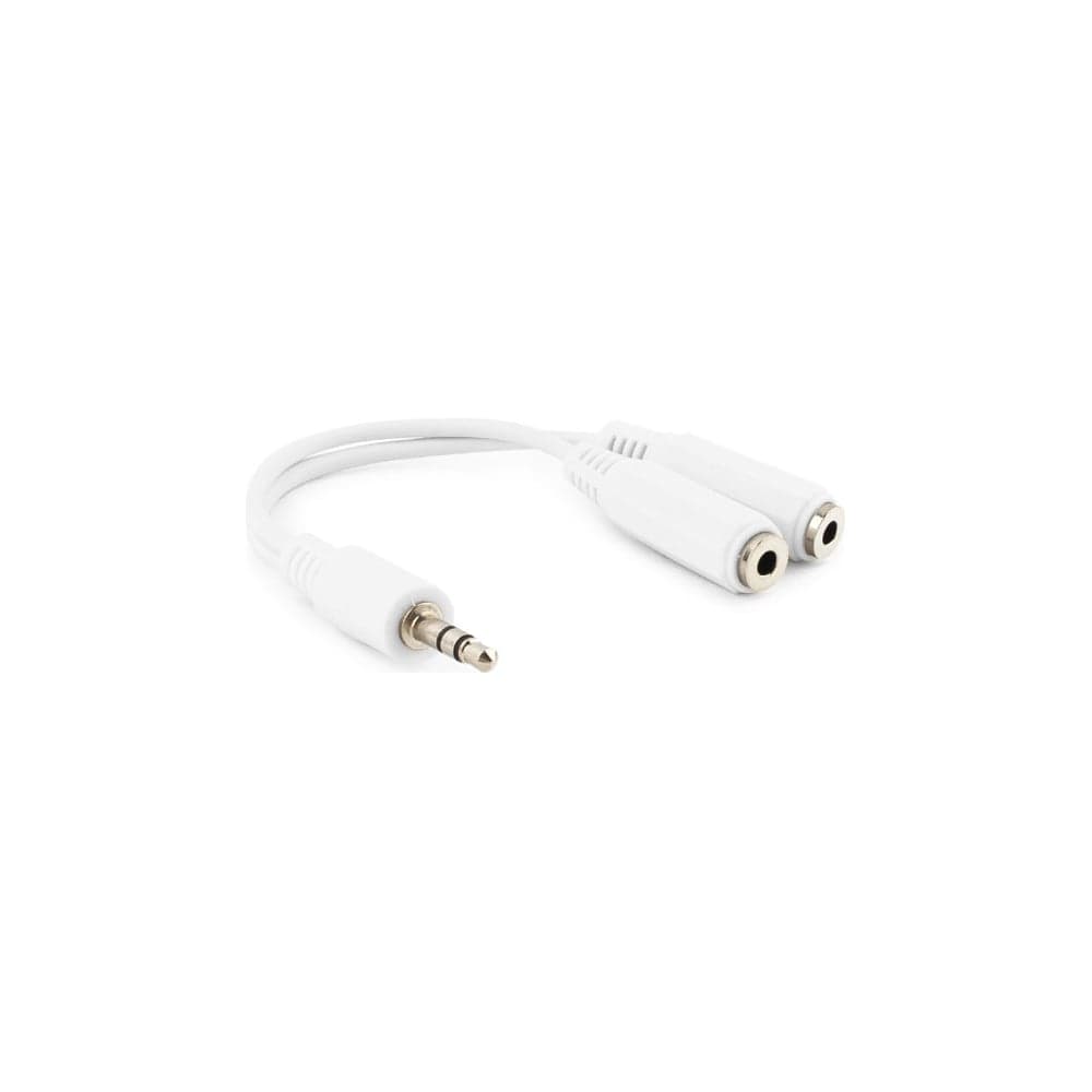 Кабель-разветвитель аудио Cablexpert Jack 3.5(M) 3pin/2xJack 3.5(F), 10см, белый, пакет CCA-415W