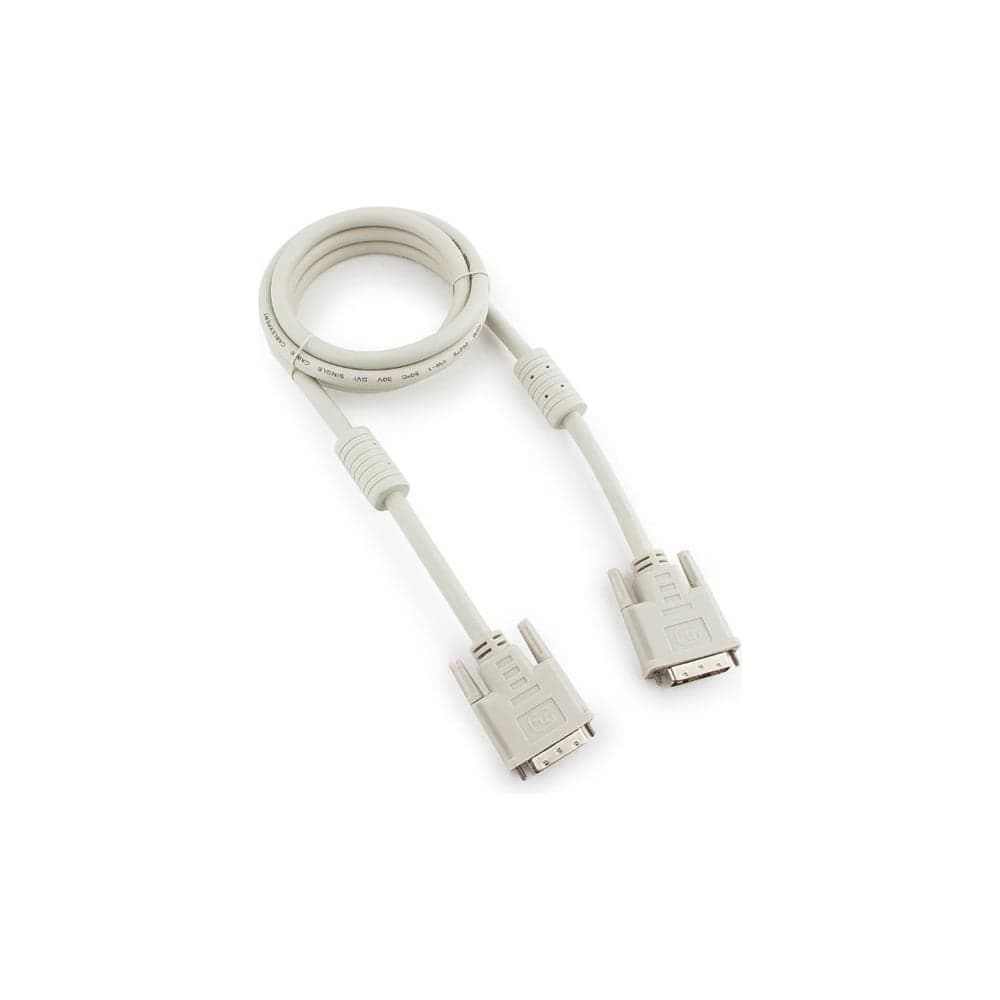 Кабель Cablexpert DVI-D, single link, 19M/19M, 1.8м, серый, экран, ферритовые кольца, пакет CC-DVI-6C