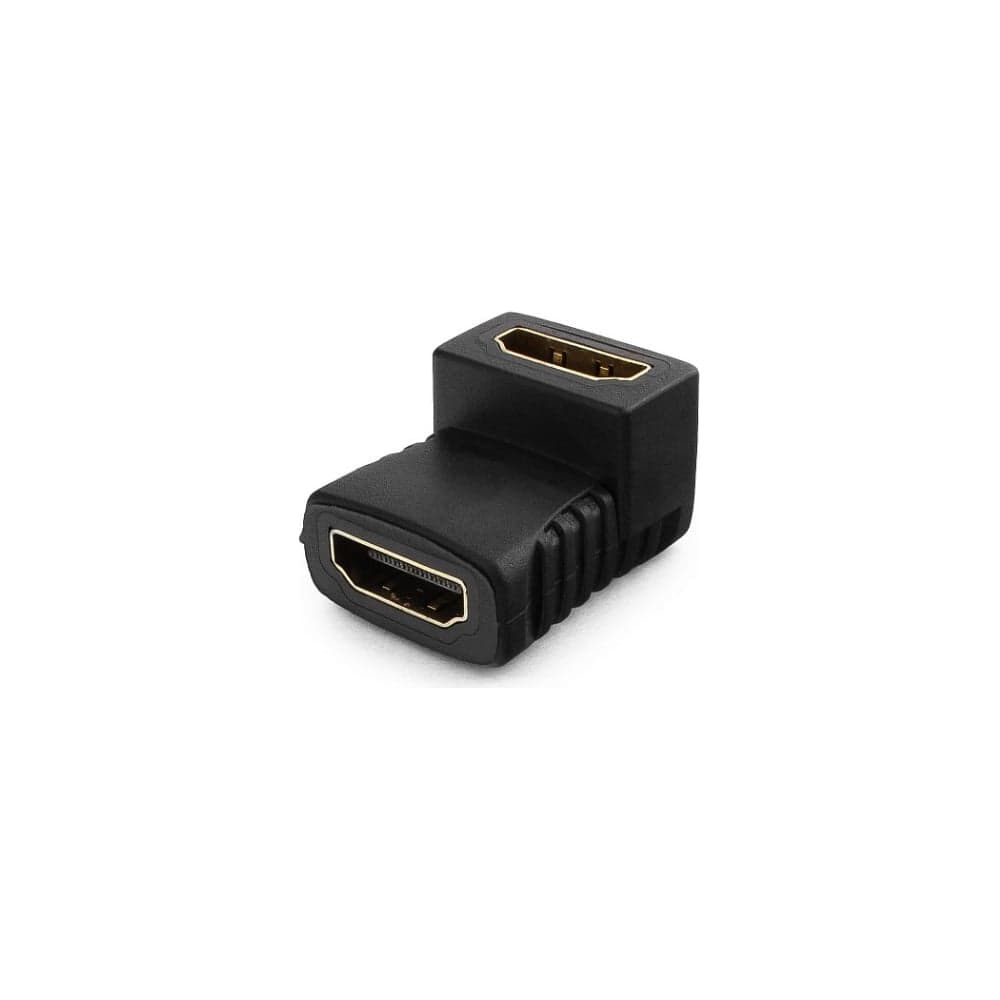 Угловой переходник Cablexpert HDMI-HDMI, 19F/19F, золотые разъемы, пакет/блистер A-HDMI-FFL