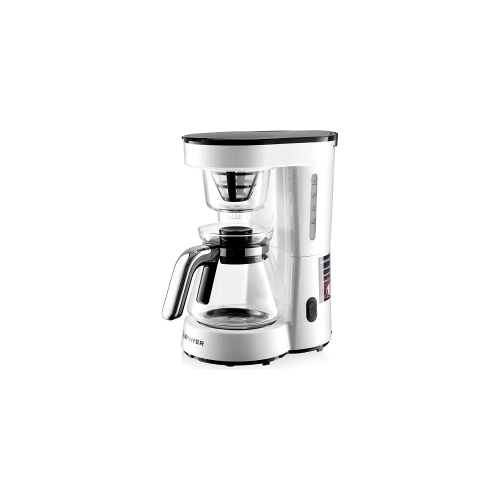 Кофеварка BRAYER 1123BR-YE 700 Вт,0,75 л, нейлон.съем.фильтр, шкала, автоотключ, противокап.система BR1123YE