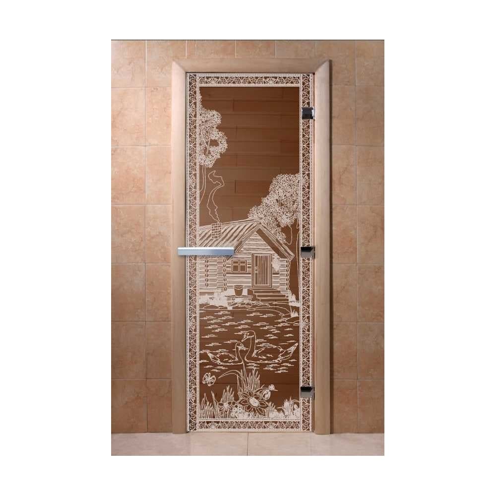 Дверь DoorWood "Банька в лесу" (бронза) 190x70 DW00918