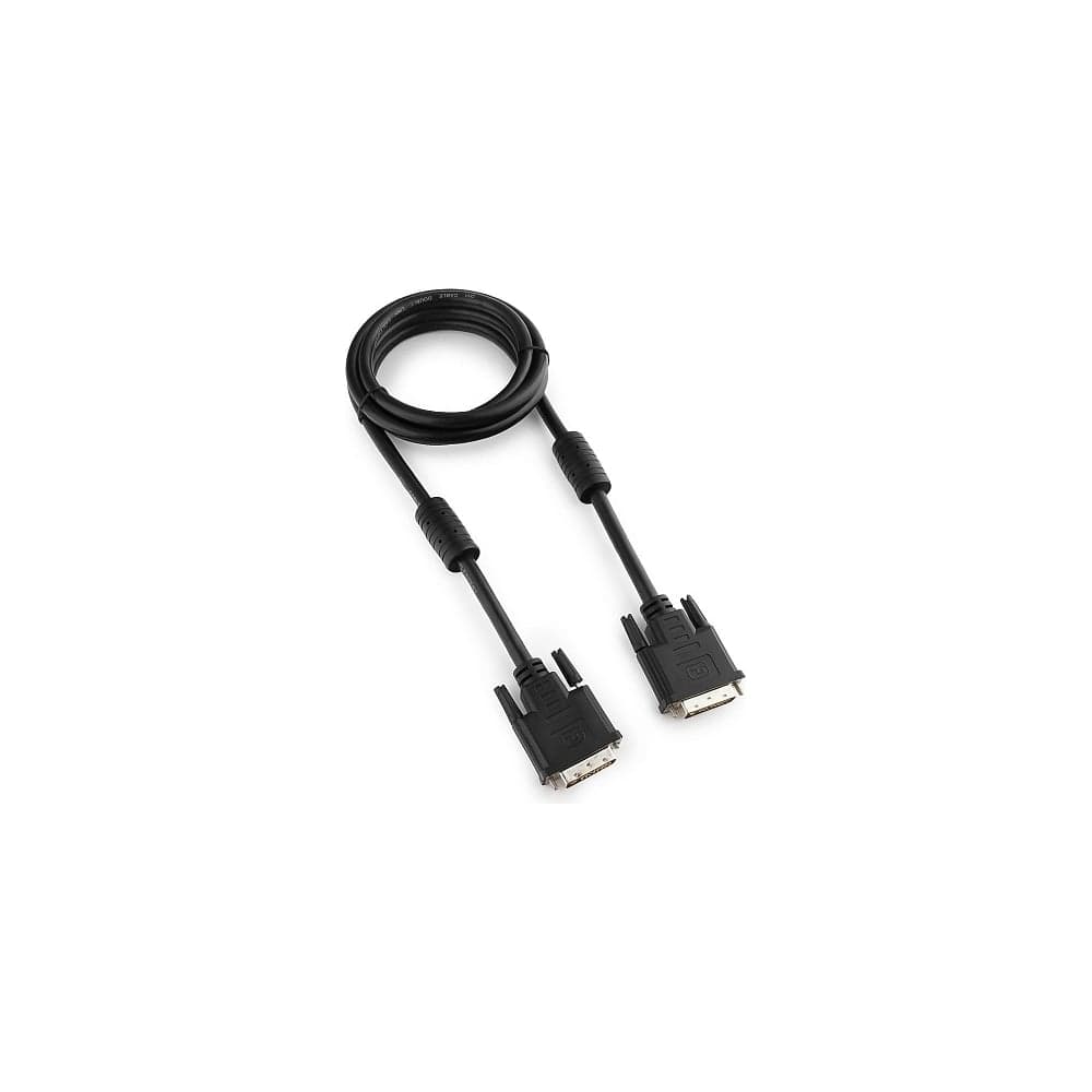 Кабель Cablexpert, DVI-D, dual link, 25M/25M, экран, феррит.кольца, медь, 1.8м, черный, пакет, CC-DVI2-BK-6